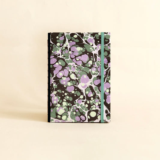 Journal marbré - lilas et vert