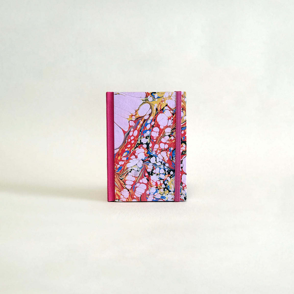 Carnet de notes marbré - toile rose