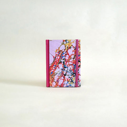 Carnet de notes marbré - toile rose