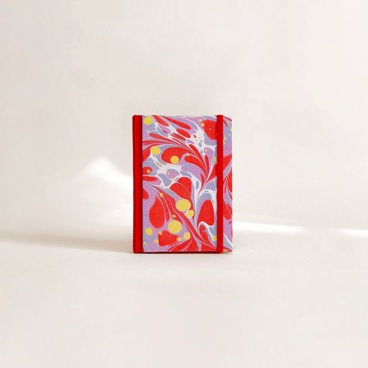 Carnet de notes marbré - rouge et lilas