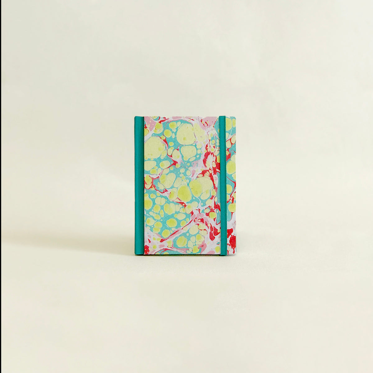 Carnet de notes marbré - jaune et turquoise