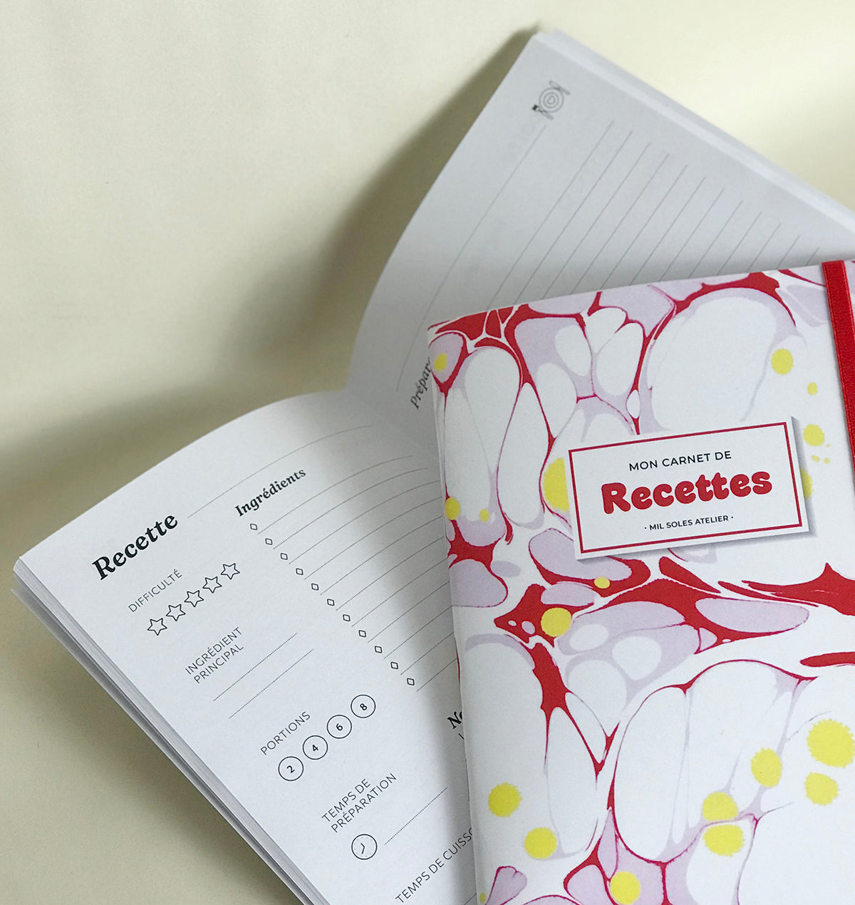 Carnets de Recettes à motifs marbrés